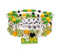 COLORFUL BLING Game Day Soccer Stackable Beaded Stretch Bracelets Sports Soccer Team Fans Bracelets, 5 UK, Acrylic, no gemstone