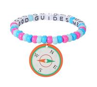 COLORFUL BLING God Guides Me Compass Beaded Stretch Bracelet, Inspirational Christian Letter Bead Bracelet, Religious Faith Jewelry Gift for Women, S, Acrylic, no gemstone