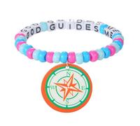 COLORFUL BLING God Guides Me Compass Beaded Stretch Bracelet, Inspirational Christian Letter Bead Bracelet, Religious Faith Jewelry Gift for Women