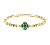 COLORFUL BLING Gold Cross Bracelet for Women Butterfly Evil Eye Four-leaf Clover Charm Stretch Bracelet with Card Jewelry Gifts for Women Friend