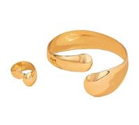 COLORFUL BLING Gold Open Cuff Bangle Bracelet for Women Chunky Boho Rings Water Drop Hug Jewelry for Womens