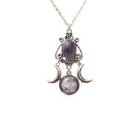 COLORFUL BLING Gothic Moon Crystal Necklace for Women Vintage Punk Purple Crescent Necklace Red Black Gothic Halloween Jewelry