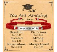 COLORFUL BLING Graduation Bracelets for Men Women I Wish You Lived Next Door Adjustable Rope Bracelets You Are Amazing Graduation Gift for Him Her