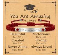 COLORFUL BLING Graduation Bracelets for Men Women I Wish You Lived Next Door Adjustable Rope Bracelets You Are Amazing Graduation Gift for Him Her