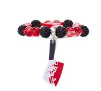 COLORFUL BLING Halloween Funky Spooky Bracelet Bloody Knife Axe Scissors Charm Bracelet Creepy Halloween Cosplay Costume Jewelry Gift, S, Metal, no gemstone