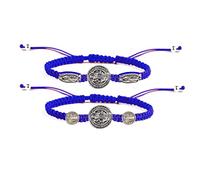 COLORFUL BLING Handmade Braided Knot String Virgin Mary Bracelet Set Adjustable Cross Charm Catholic Prayer Wrap Bracelet for Unisex Religious Jewelry, adjustable, Metal, no gemstone
