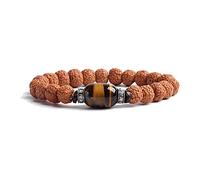 COLORFUL BLING Handmade Rudraksha Seeds Tibetan Wrist Bracelet Meditation Beads Prayer Mala Stretch Bracelet Buddha Yoga for Women and Men Jewelry, Wood, rudraksha