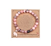 Colorful Bling Healing Crystal Beaded Stretch Bracelet Never Forget How Flamazing You are Flamingo Bracelet Gifts Natural Stone Inspirational Bracelet for Women, Crystal, Agate