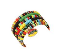 COLORFUL BLING Holiday Heishi Surfer Bracelet Set for Women Men Juneteenth Beaded Stretch Bracelet Black History African Vinyl Disc Clay Stackable Charm Bracelets Boho Summer Beach Jewelry, 11 cm
