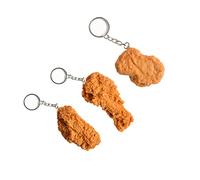 COLORFUL BLING Imitation Fried Chicken Nuggets Keychain Chicken Leg Wing Creative Keyring Funny Accessories for Backpack, D-3 Pcs, 1