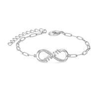 COLORFUL BLING Inifinity Love Heart Bracelet for Women Girls Adjustable Charm Forever Bracelet Mom Mama Wife Jewelry-S