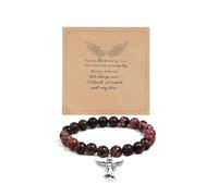 COLORFUL BLING Inspirational Religious Bracelet Guardian Angel Charm Bracelets/Sympathy Gift for Loss of Loved One/Sympathy Gift Amethyst Bead Bracelet/with Angle Wings Jewelry Gifts for Women, 1