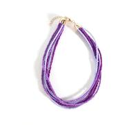 COLORFUL BLING Layered Necklaces for Women Boho Hawaiian Beaded Necklace Choker Summer Beach Jewelry Gift for Women,Purple