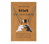 COLORFUL BLING Magnetic Love Heart Necklace Friendship Dinosaur Mushroom Pendant Matching Necklace for Couples Best Friends Friendship Pinky Promise Long Distance Jewelry, Metal, alloy