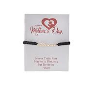 COLORFUL BLING MAMA Rope Braided Beads Adjustable Strand Bracelets With Meaningful Card Inspirational Mother’s Day Love, One Size, Cotton Zinc, no gemstone
