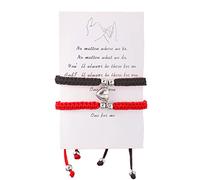 COLORFUL BLING Matching Mutual Attraction Couple Bracelets Long Distance His and Hers Adjustable Braided 8 Infinity Love Heart Friendship Bracelet Jewelry, 60-85mm (2.36-3.35 inches), Metal, alloy