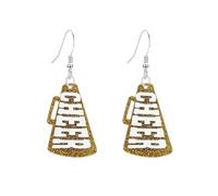 COLORFUL BLING Megaphone Cheerleader Earrings for Women Multicolor Game Day Acrylic Drop Earrings Jewelry Gifts for Cheer Teams Coaches,Yellow