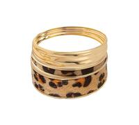COLORFUL BLING Metal Punk Leopard Print Bangle Bracelet for Women Wide Chunky Gold Stackable Wrapped Open Cuff Bracelets Wristband Statement Jewelry, metal, alloy