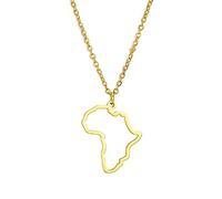 COLORFUL BLING Minimalist Africa Map Pendant Necklace Trendy Personalized Africa Motherland Continent Outline Necklaces for Women Men Teens