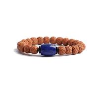 COLORFUL BLING Natural Stone Tibetan Mala Rudraksha Seeds Bracelet for Meditation Beads Prayer Charm Wrist Bracelets Buddha Prayer Yoga Mediation Jewelry, wood rudraksha, rudraksha