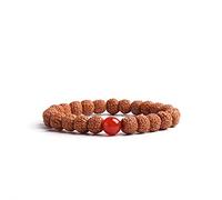 COLORFUL BLING Natural Stone Tibetan Mala Rudraksha Seeds Bracelet for Meditation Beads Prayer Charm Wrist Bracelets Buddha Prayer Yoga Mediation Jewelry, wood rudraksha, rudraksha
