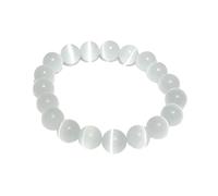 COLORFUL BLING Natural Strong Selenite Beads Bracelet Healing Crystal Energy Stone Focus Spiritual Bracelet Health Wealth Handmade Fashion Jewelry Gift for Women Girls