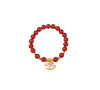 COLORFUL BLING New Year of Horse Bracelet Adjustable Red Bead Horse Bracelet New Year Chinese Zodiac Lucky Protect Amulet Jewelry Gift for Women Men, Metal, no gemstone
