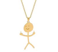COLORFUL BLING Set Funny Doodle Smile Face Necklace Earrings Chain Link Pendant Necklace Drop Dangle Earrings for Women Men Teens Jewelry Gifts Unique Handmade Aesthetic Trendy Simple, Metal, metal