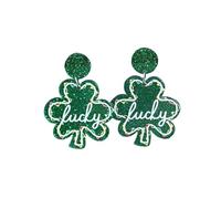 COLORFUL BLING St.Patrick's Day Stud Earrings for Women Lucky Four-leaf Clover Dangle Drop Earrings Good Luck Shamrock Jewelry Gifts for Women Men