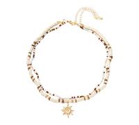 COLORFUL BLING Sun Charm Beaded Necklace for Women Birthday Gifts for Men Boho Surfer Necklace Hawaiian Summer Beach Jewelry