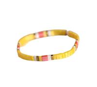 COLORFUL BLING Tila Flat Seed Beads Bracelets for Women Men Boho Handmade Square Beaded Stretch Strand Mens Bracelets Colorful Jewellery Friendship Gifts for Women Men