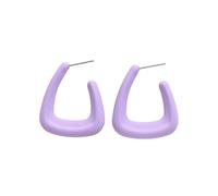 COLORFUL BLING Triangle Hoop Earrings for Women Acrylic Geometric Macaron Colors Earrings Bold Statement Jewelry Gifts for Women Men Friend,Purple