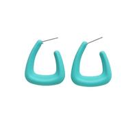 COLORFUL BLING Triangle Hoop Earrings for Women Acrylic Geometric Macaron Colors Earrings Bold Statement Jewelry Gifts for Women Men Friend,LightBlue