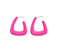 COLORFUL BLING Triangle Hoop Earrings for Women Acrylic Geometric Macaron Colors Earrings Bold Statement Jewelry Gifts for Women Men Friend,Rose pink