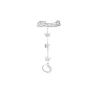 COLORFUL BLING Vintage Finger Chain Bangle Bracelets Butterfly Geometric Hand Bracelets Ring Bracelets Jewelry Gifts for Girls Women, Chain: 11cm, Cuff: 6.7cm, Alloy, no gem type
