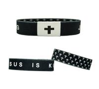 COLORFUL BLING Wearable Bible Verse Bracelets Christian Daily Bible Verse Cross Bracelet with NFC Inspirational Verse Religious Jewelry for Wome Men, synthetic-fiber, alloy