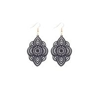 COLORFUL BLING Wooden Hollow Dangle Earrings for Women Colorful Boho Dangle Drop Earrings Boho Jewelry Gifts for Women,Blue