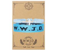 COLORFUL BLING WWJD Beads Braided Bracelet WWJD Matching Couples Protection Inspirational Religious Christian Gifts What Would Jesus Do Bracelets Friendship Bracelet Gift for Women Men, Metal, alloy