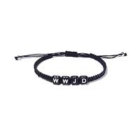 COLORFUL BLING WWJD Braided Rope Beaded Adjustable Bracelet What Would Jesus Do Woven Wristbands Inspirational Religious Reminder Jewelry Gift, adjustable, Resin, zircon gemstone