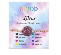COLORFUL BLING Zodiac Bracelets for Women Men 12 Constellations Sign Color Changing Mood Charm Bracelet Emotion Feeling Temperature Sensing Bracelets Astrology Horoscope Jewelry Birthday Gift, enamel