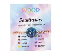COLORFUL BLING Zodiac Bracelets for Women Men 12 Constellations Sign Color Changing Mood Charm Bracelet Emotion Feeling Temperature Sensing Bracelets Astrology Horoscope Jewelry Birthday Gift, enamel