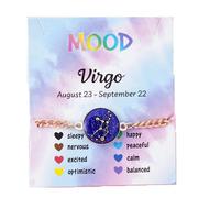 COLORFUL BLING Zodiac Bracelets for Women Men 12 Constellations Sign Color Changing Mood Charm Bracelet Emotion Feeling Temperature Sensing Bracelets Astrology Horoscope Jewelry Birthday Gift, enamel