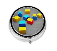 Colorful Blocks3 Compartment Pillbox, A Portable Medicine Box That Holds Vitamins, &Medications, Fish Oil and Supplements.