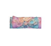 Colorful Blue Marble Pattern baby bow headband - elastic and comfortable headwear, photo shoots, birthday parties, daily wear,