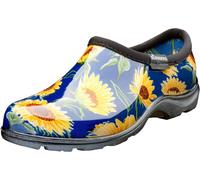 Colorful Blue Sunflower Print Women's Sloggers Clogs Waterproof Garden Shoes