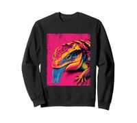Colorful Blue Tongue Skink Reptile Portrait Lizard Art Sweatshirt