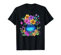 Colorful Blue Vase with Wildflower Bouquet Spring T-Shirt