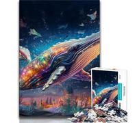 Colorful Blue Whale 1000 Piece Jigsaw Puzzle for Adults And Teenagers,Challenging To Complete But Fun And Humorous Unique Home Decor And Gifts 38x26cm