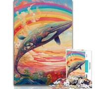 Colorful Blue Whale 1000 Piece Jigsaw Puzzle for Adults And Teenagers,Educational Games Home Decoration Deal As Gifts for The Whole Family (75x50cm)