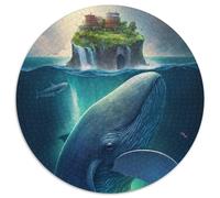 Colorful Blue Whale Adult Jigsaw Puzzles 1000 Pieces 1000 Piece Round Puzzle Colorful Home Decor & Interactive Family Game, (Size 67.5x67.5cm)